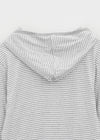 Rocker Henley Neck Striped Hooded Long Sleeve T-shirt