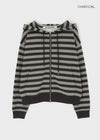 [B-BASIC] Bold Stripe Hooded Zip-up