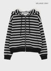 [B-BASIC] Bold Stripe Hooded Zip-up