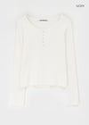 [B-BASIC] Light Standard Henley Neck Long Sleeve T-shirt (2SIZE)