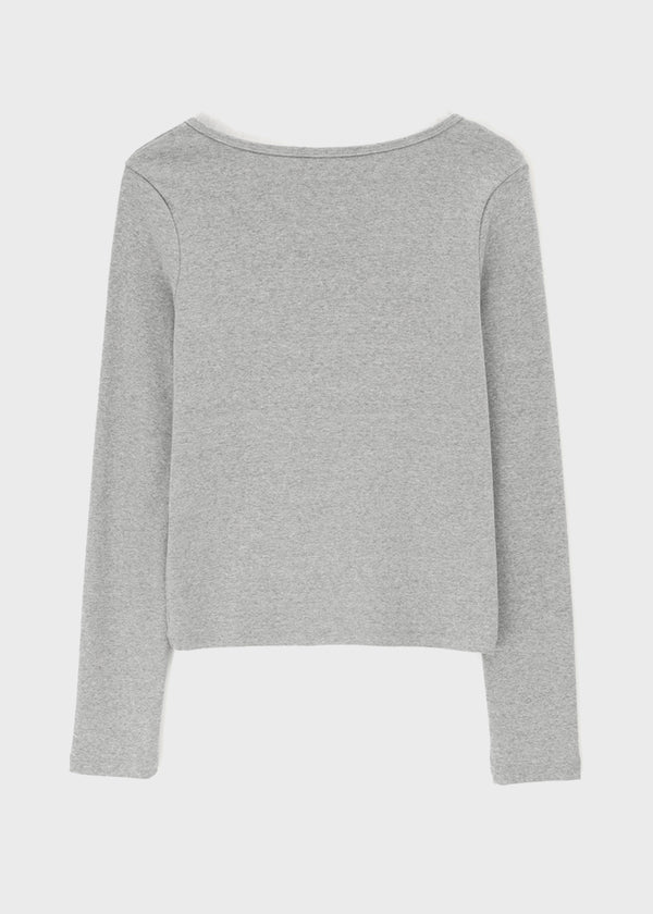 [B-BASIC] Light Standard Henley Neck Long Sleeve T-shirt (2SIZE)