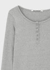 [B-BASIC] Light Standard Henley Neck Long Sleeve T-shirt (2SIZE)