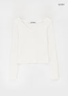 [B-BASIC] Soft Cotton V-Neck Long Sleeve T-Shirt (2SIZE)