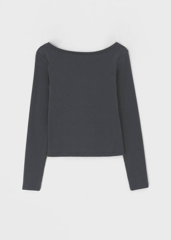 [B-BASIC] Soft Cotton V-Neck Long Sleeve T-Shirt (2SIZE)