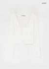 [B-BASIC] Tension Deep V-neck Wrap Long Sleeve T-shirt