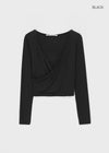 [B-BASIC] Tension Deep V-neck Wrap Long Sleeve T-shirt
