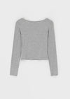 [B-BASIC] Tension Deep V-neck Wrap Long Sleeve T-shirt