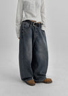 (UNISEX) Tendu Washed Balloon Cut Denim Pants