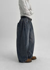 (UNISEX) Tendu Washed Balloon Cut Denim Pants