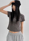[MADE] Jedia Half Neck Stripe Short Sleeve T-shirt