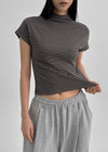 [MADE] Jedia Half Neck Stripe Short Sleeve T-shirt