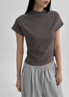 [MADE] Jedia Half Neck Stripe Short Sleeve T-shirt