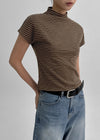 [MADE] Jedia Half Neck Stripe Short Sleeve T-shirt