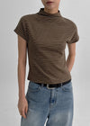 [MADE] Jedia Half Neck Stripe Short Sleeve T-shirt