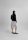 Ksheo Unbal Cancan Folding Midi Skirt