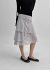 Ksheo Unbal Cancan Folding Midi Skirt