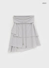Ksheo Unbal Cancan Folding Midi Skirt