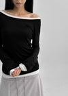 [MADE] Psyche Tencel Off-Shoulder Long Sleeve T-Shirt