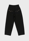 Pantone Back Embroidered Wide Cotton Pants