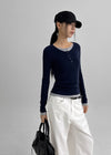 [MADE] Yusia Layered Snap Long Sleeve T-shirt