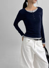[MADE] Yusia Layered Snap Long Sleeve T-shirt