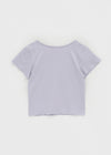 Pulse Print Semi-crop Short Sleeve T-shirt