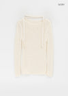 Rib Boatneck Knit Top & Muffler Set