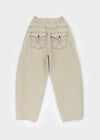 (UNISEX) Moyan Stripe Back Pocket Balloon Cotton Pants