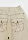 (UNISEX) Moyan Stripe Back Pocket Balloon Cotton Pants
