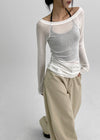 [MADE] Psyche Tencel Off-Shoulder Long Sleeve T-Shirt