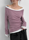 [MADE] Psyche Tencel Off-Shoulder Long Sleeve T-Shirt