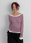 [MADE] Psyche Tencel Off-Shoulder Long Sleeve T-Shirt