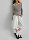Noir Cotton Studded Bermuda Shorts