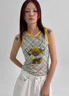 Bear Color Block See-through Sleeveless