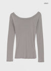 [MADE] Psyche Tencel Off-Shoulder Long Sleeve T-Shirt
