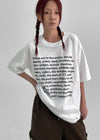 Avin Overfit Lettering Short Sleeve T-shirt