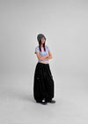 Pulse Print Semi-crop Short Sleeve T-shirt