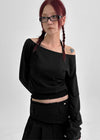 [MADE] Chico Boat Neck Smocking Long Sleeve Tshirt