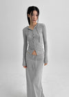 Hello Button Hooded Cardigan