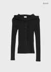 Hello Button Hooded Cardigan