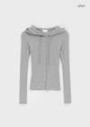 Hello Button Hooded Cardigan