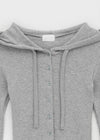 Hello Button Hooded Cardigan