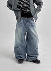 Hoke washing cargo denim pants