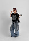 Hoke washing cargo denim pants