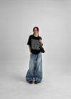 Hoke washing cargo denim pants