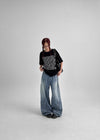 Hoke washing cargo denim pants