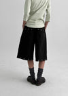 Noir Cotton Studded Bermuda Shorts