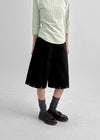 Noir Cotton Studded Bermuda Shorts
