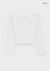 [MADE] Chico Boat Neck Smocking Long Sleeve Tshirt