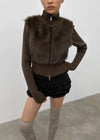 [MADE] Deki Fur Knit Zip-up